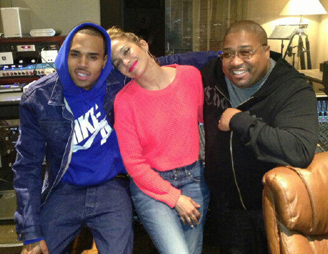 Jennifer Lopez en studio avec Chris Brown