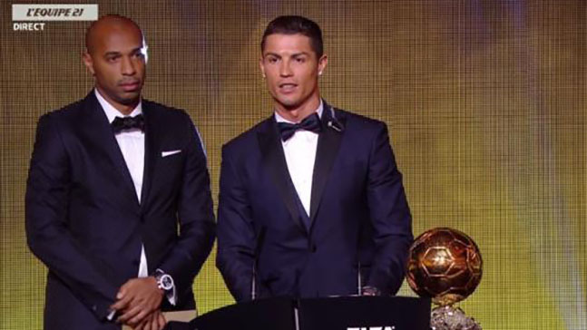 Cristiano Ronaldo remporte le Ballon d'Or