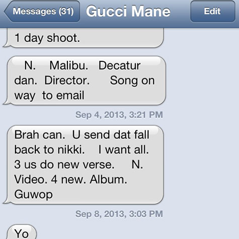 Conversation Gucci Mane - Tyga